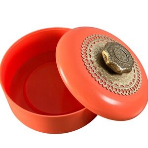 Avon Unforgettable Beauty Dust Powder 6oz Container Empty Coral Gold Ornate